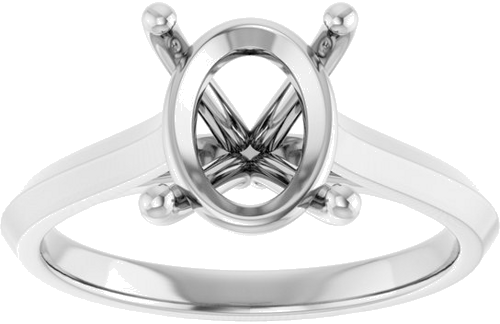 Sužadėtuvių Žiedas „Solitaire“ 585 Baltojo Aukso Oval 10mm x 8mm (3)