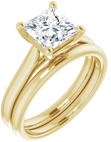 14K Yellow 6.5 mm Square Engagement Ring Mounting (6)