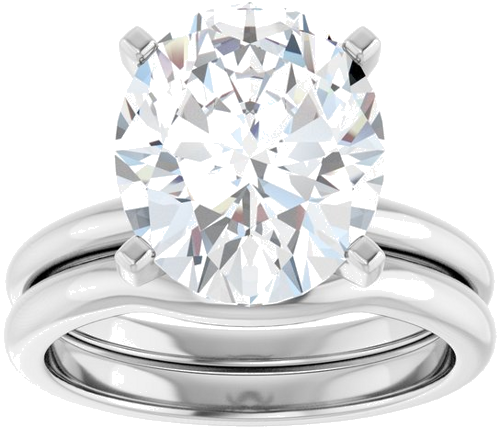 Sužadėtuvių Žiedas 14k white gold Oval 12mm x 10mm (8)
