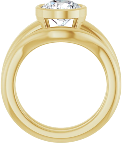 Sužadėtuvių Žiedas „Bezel-Set Solitaire“ 14k yellow gold Round 8.2mm (7)