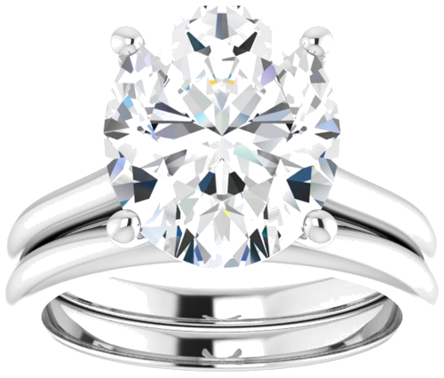 Sužadėtuvių Žiedas „Solitaire“ 585 Baltojo Aukso Oval 12mm x 10mm (8)