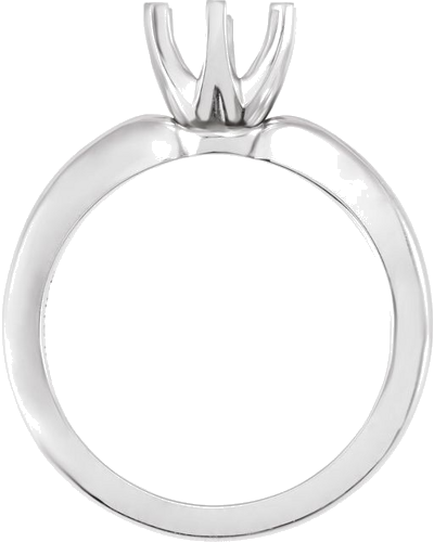 14K White 6.5 mm Round 6-Prong Low Solstice Ring Mounting (2)