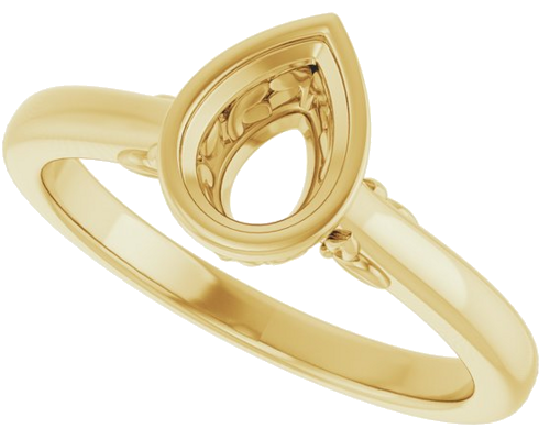 Sužadėtuvių Žiedas „Bezel-Set“ 14k yellow gold Pear 7mm x 5mm (5)