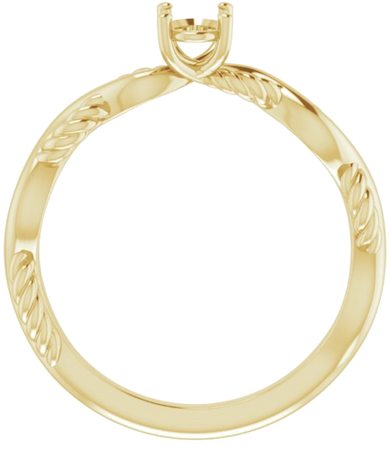 10K Yellow  6x4 mm Oval Solitaire Engagement Ring Mounting (2)