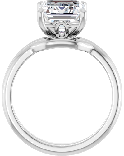 Sužadėtuvių Žiedas 14k white gold Emerald 10mm x 8mm (7)