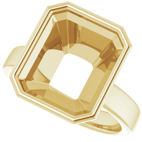Sužadėtuvių Žiedas „Bezel-Set Solitaire“ 14k yellow gold Emerald 12mm x 10mm (5)