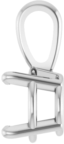 18K White 6.5 mm Round 4-Prong Pendant Mounting (3)