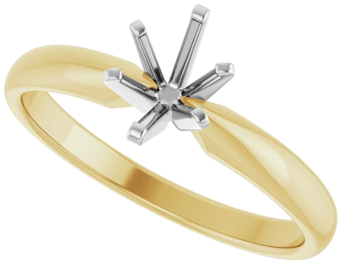 Sužadėtuvių Žiedas „Solitaire“ 585 Baltojo Ir Geltonojo Aukso Oval 6.5mm x 4.5mm (5)