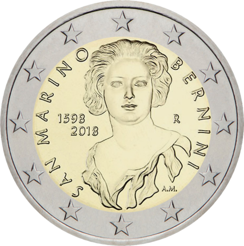 2018 San Marinas Bernini 2 eurų moneta (3)