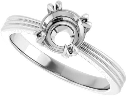 Sužadėtuvių Žiedas „Solitaire“ 585 Baltojo Aukso Round 6.5mm (4)