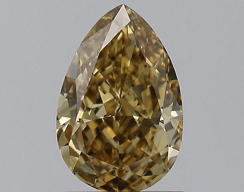 1.23 carat Fancy Deep Brown Yellow-SI1 Natūralus Pear Deimantas (1)