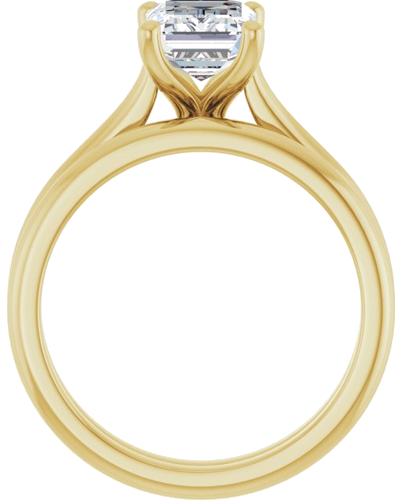 14K Yellow 8x6 mm Emerald Solitaire Engagement Ring Mounting (7)