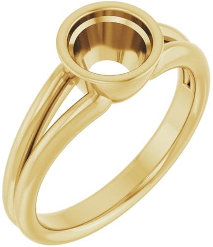 Sužadėtuvių Žiedas „Bezel-Set Solitaire“ 10k yellow gold Round 6.5mm (1)
