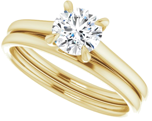 14K Yellow  5.8 mm Round Solitaire Engagement Ring Mounting (10)