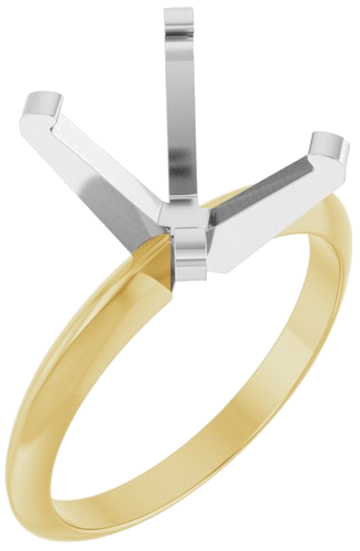 14K Yellow White 11 x 9 mm Oval Solitaire Engagement Ring Mounting (1)