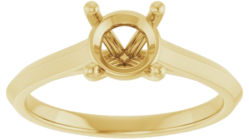14K Yellow 6.5 mm Round Solitaire Engagement Ring Mounting (3)