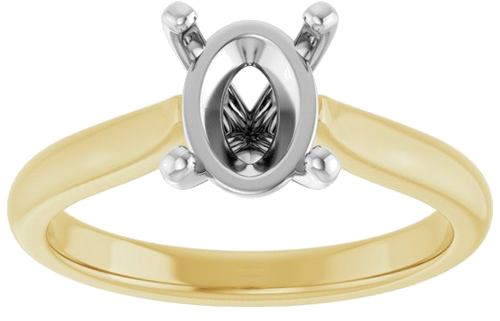 Sužadėtuvių Žiedas 14k yellow/white gold Oval 8.5mm x 6.5mm (3)