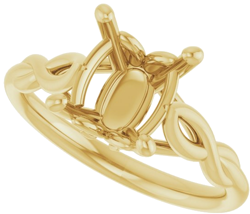 Sužadėtuvių Žiedas „Solitaire Sculptural“ 14k yellow gold Oval 10mm x 8mm (5)