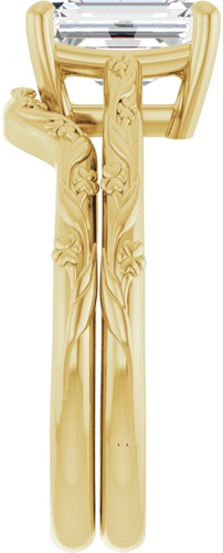 Sužadėtuvių Žiedas „Solitaire“ 14k yellow gold Emerald 8mm x 6mm (9)