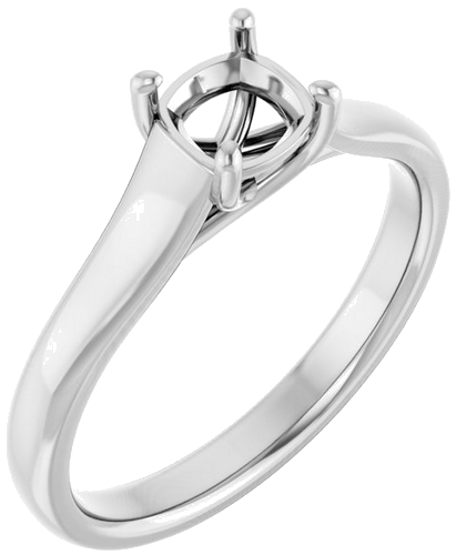 Platinum 5 mm Asscher Solitaire Engagement Ring Mounting (1)
