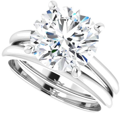 Sužadėtuvių Žiedas „Solitaire“ 950 Platinos Round 10mm (10)