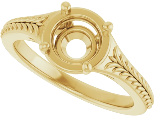 Sužadėtuvių Žiedas „Solitaire“ 14k yellow gold Round 6.5mm (5)