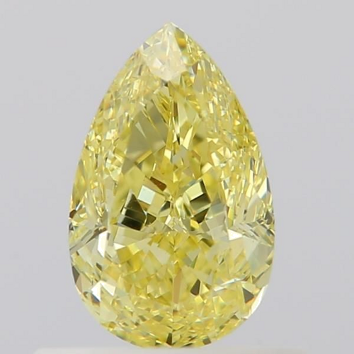 0.6 carat Fancy Yellow-VVS2 Natūralus Pear Deimantas (1)