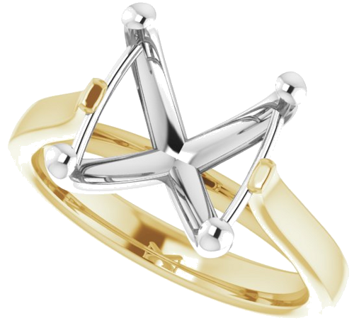 14K Yellow   White 10x10 mm Cushion Engagement Ring Mounting (5)