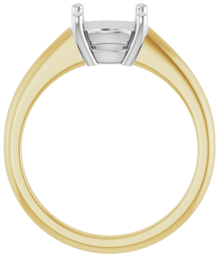 14K Yellow White 8.2 mm Round Solitaire Engagement Ring Mounting (2)