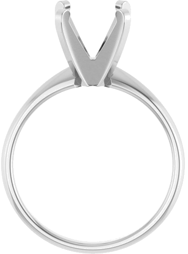 14K White 8.7-9.2 mm Round Solitaire Engagement Ring Mounting (2)