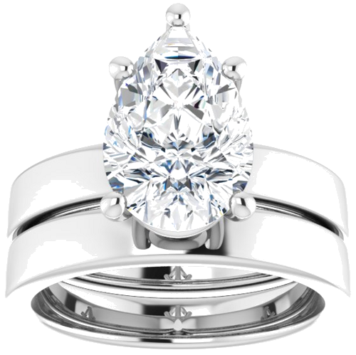 Sužadėtuvių Žiedas „Solitaire“ 950 Platinos Pear 12mm x 8mm (8)