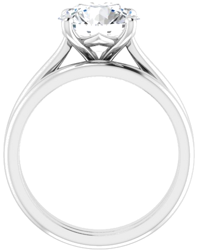 14K White 9 mm Round Solitaire Engagement Ring Mounting (7)