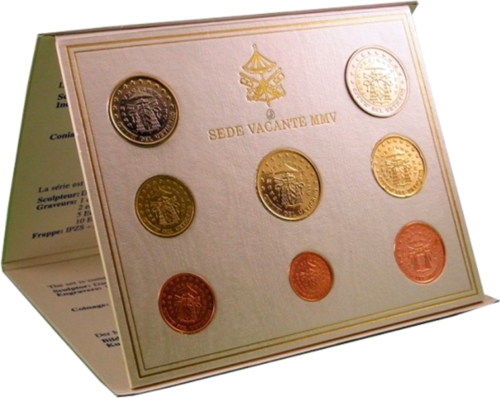 2017 Vatikanas Pranciškaus herbas BU Euro monetų rinkinys (3)