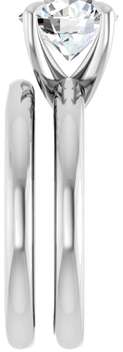 Sužadėtuvių Žiedas „Solitaire“ 585 Baltojo Aukso Round 8mm (9)