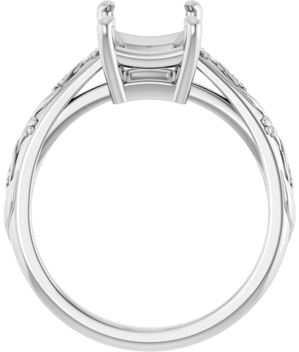 Sužadėtuvių Žiedas „Solitaire“ 14k white gold Emerald 9mm x 7mm (2)