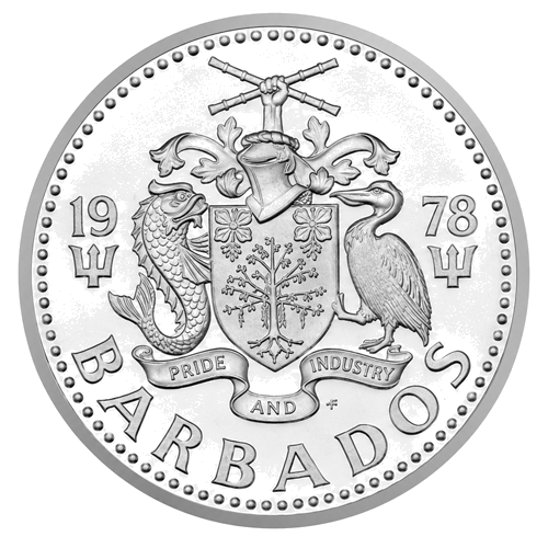 10 Dollars Neptune 1974 Barbados Silver Coin (2)