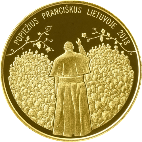 Popiežius Pranciškus Lietuvoje 2018 žalvarinis medalis (2)