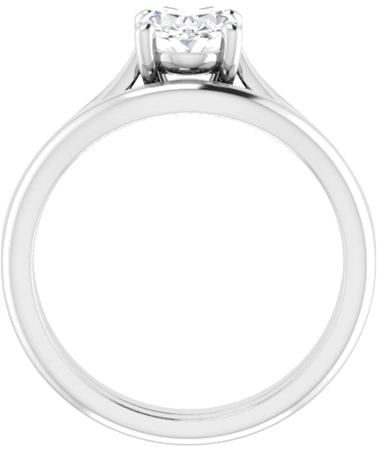 Sužadėtuvių Žiedas „Solitaire“ 14k white gold Oval 8mm x 6mm (7)