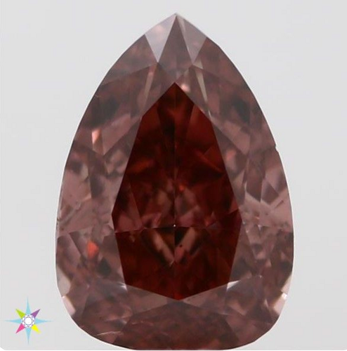 0.41 carat Fancy Deep Orangey Pink-VS2 Natūralus Pear Deimantas (1)