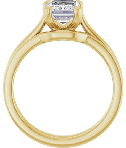Sužadėtuvių Žiedas 14k yellow gold Emerald 8mm x 6mm (7)