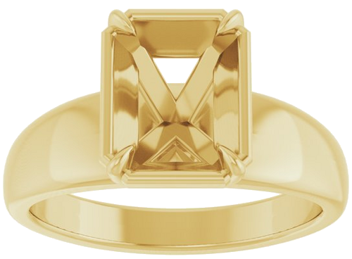 Sužadėtuvių Žiedas „Claw-Prong Solitaire Bezel-Style“ 14k yellow gold Emerald 8.5mm x 6.5mm (3)