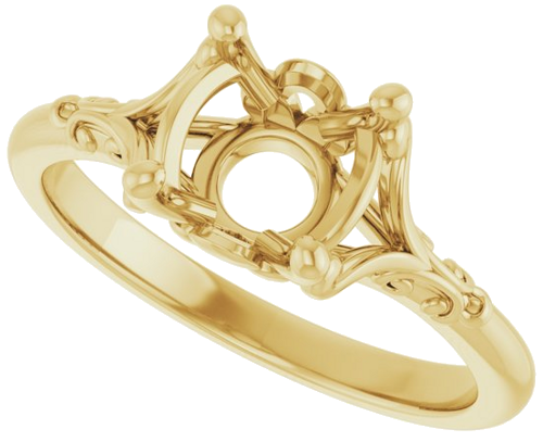 Sužadėtuvių Žiedas „Solitaire“ 14k yellow gold Round 7.4mm (5)