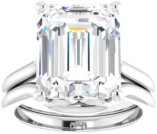 Sužadėtuvių Žiedas „Solitaire“ 950 Platinos Emerald 12mm x 10mm (8)