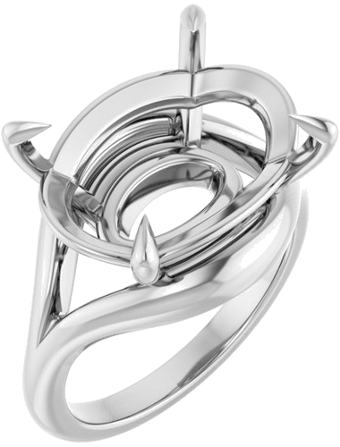 Sužadėtuvių Žiedas „Claw-Prong Solitaire“ 925 Sidabro Oval 18mm x 13mm (1)