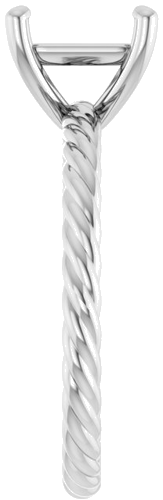 Sužadėtuvių Žiedas „Solitaire Rope“ 18k white gold Square 6.5mm (4)