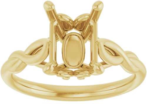 14K Yellow  9x7 mm Emerald Solitaire Engagement Ring Mounting (3)