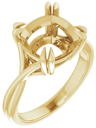 Sužadėtuvių Žiedas „Solitaire“ 585 Geltonojo Aukso Cushion 10mm (1)