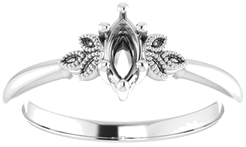 Sužadėtuvių Žiedas „Solitaire“ 14k white gold Marquise 6mm x 3mm (3)