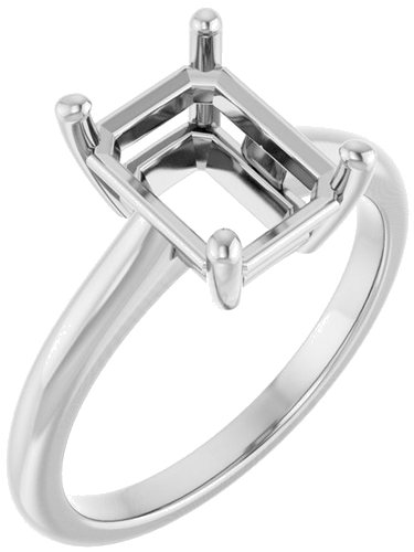 Sužadėtuvių Žiedas „V-End Prong“ 14k white gold Emerald 9mm x 7mm (1)