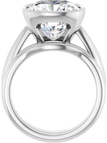 Sužadėtuvių Žiedas „Bezel-Set Solitaire“ 950 Platinos Cushion 11mm (7)